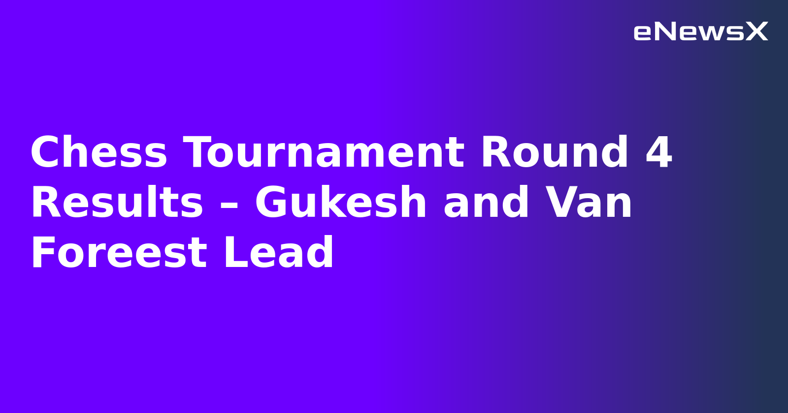 Chess Tournament Round 4 Results – Gukesh and Van Foreest Lead.webp