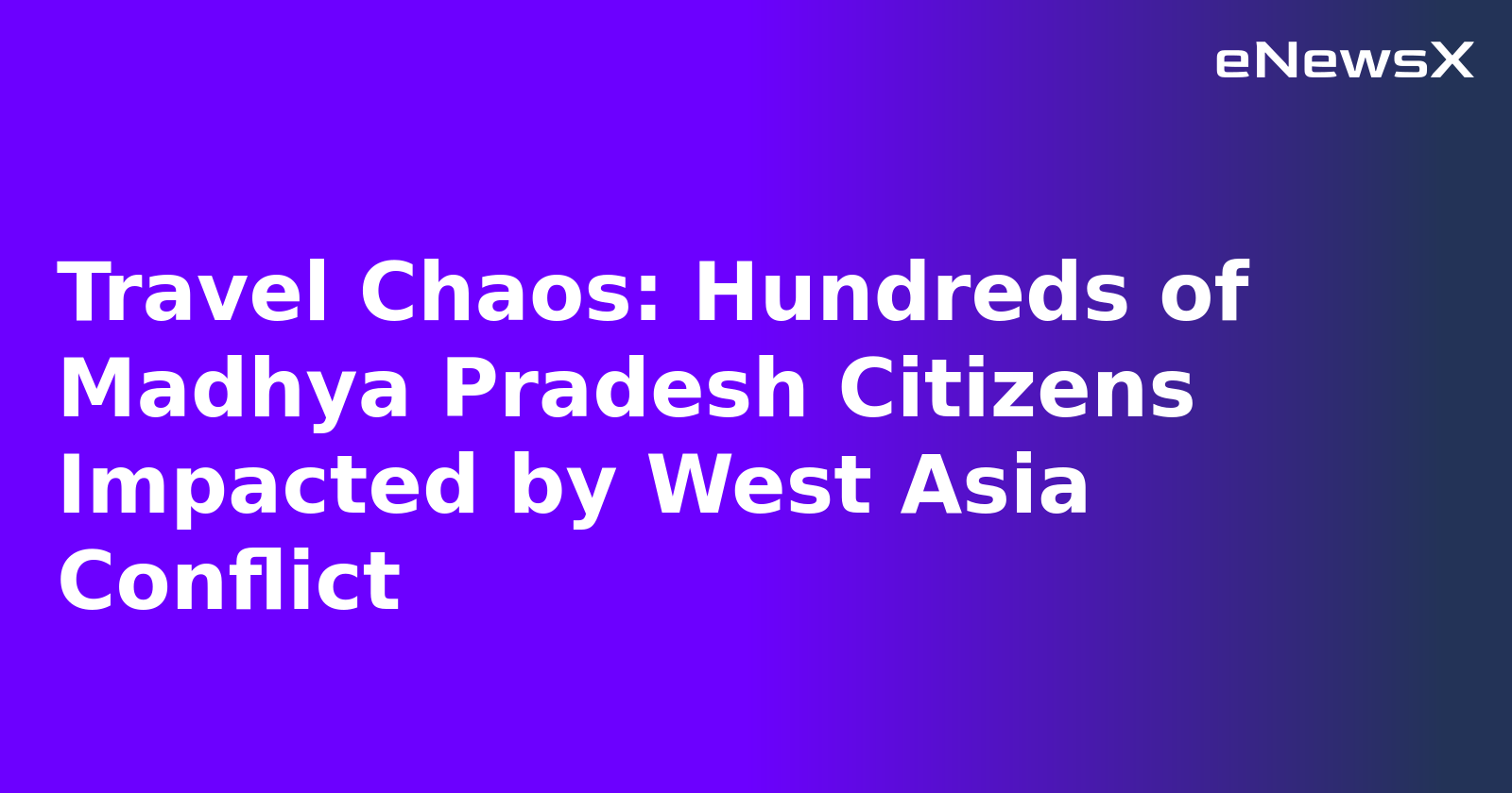 Travel Chaos: Hundreds of Madhya Pradesh Citizens Impacted by West Asia Conflict.webp