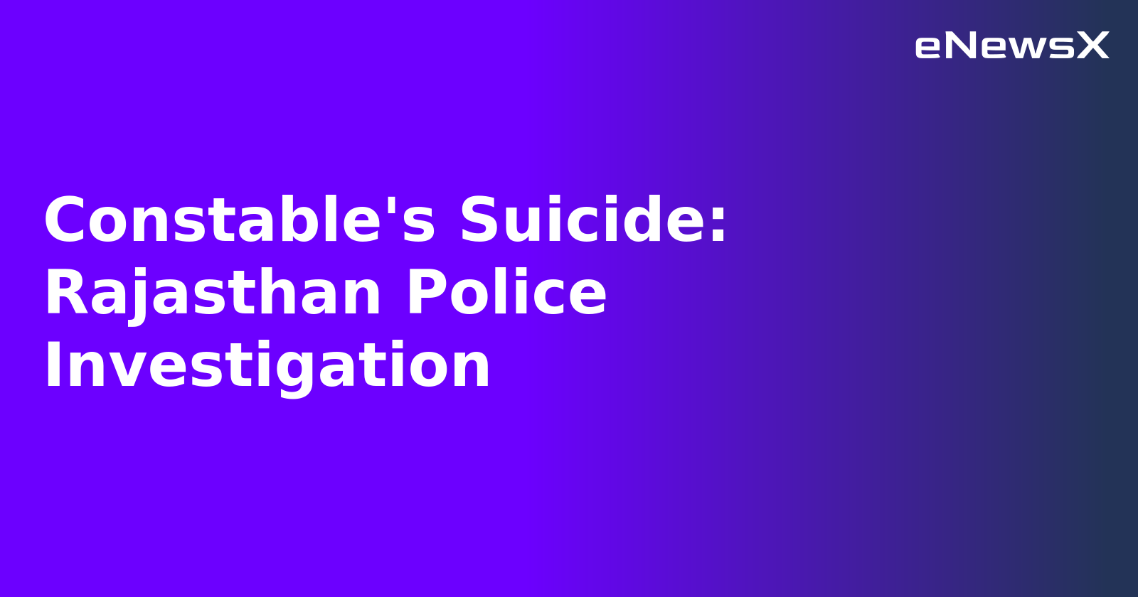 Constable's Suicide: Rajasthan Police Investigation.webp