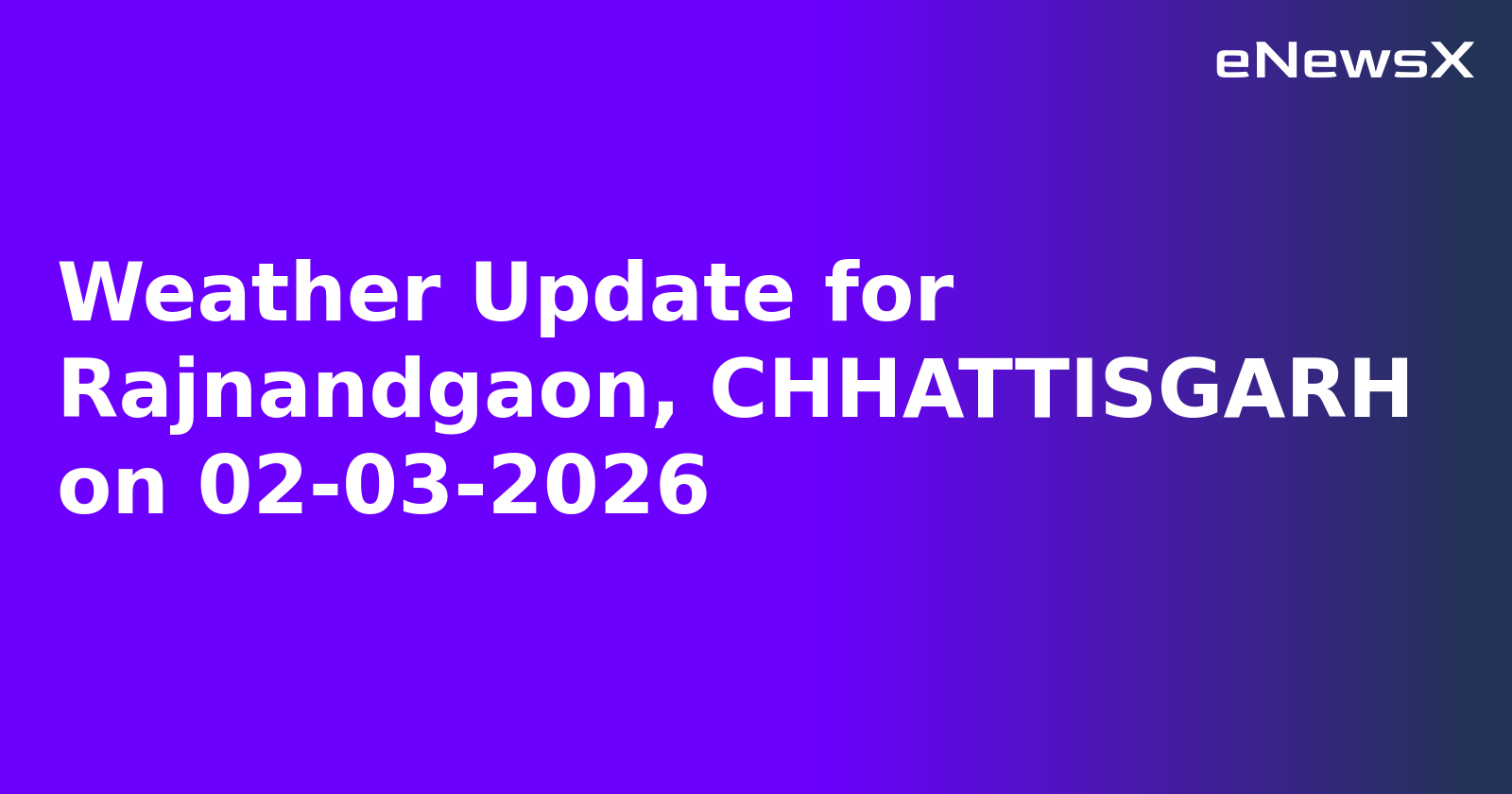 Weather Update for Rajnandgaon, CHHATTISGARH on 02-03-2026