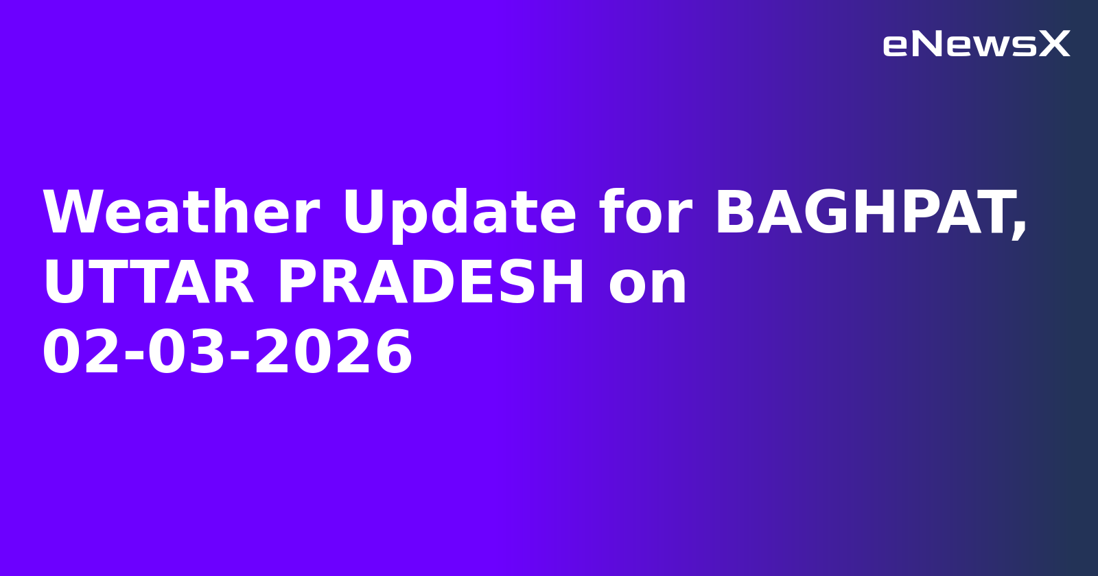 Weather Update for BAGHPAT, UTTAR PRADESH on 02-03-2026