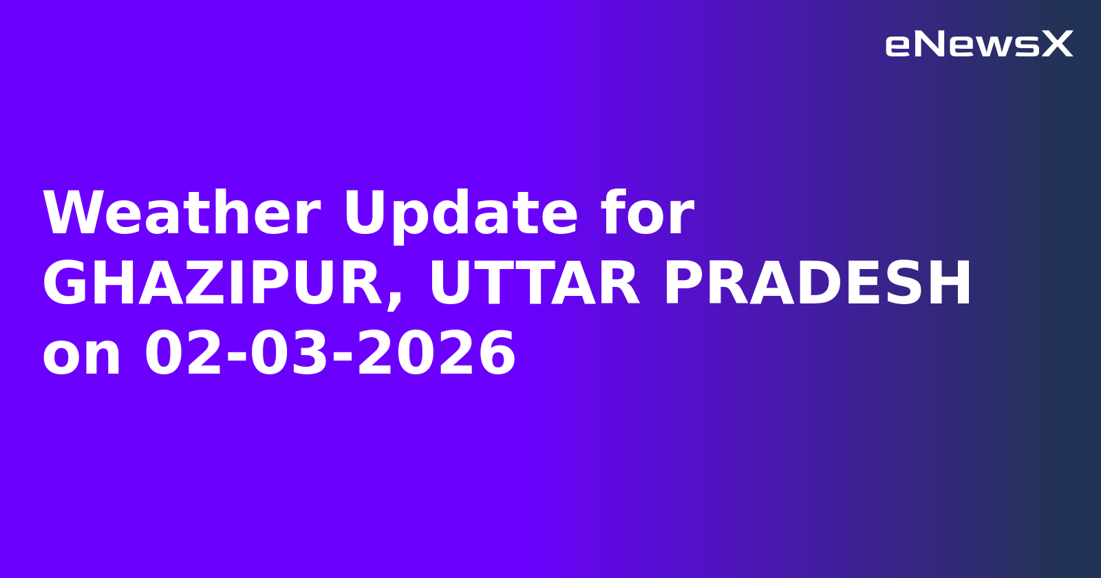 Weather Update for GHAZIPUR, UTTAR PRADESH on 02-03-2026