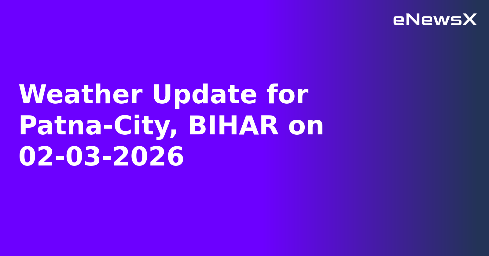 Weather Update for Patna-City, BIHAR on 02-03-2026