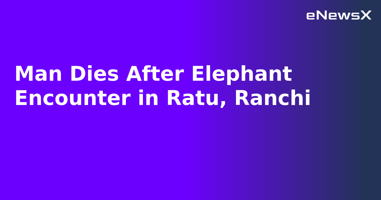Man Dies After Elephant Encounter in Ratu, Ranchi.webp