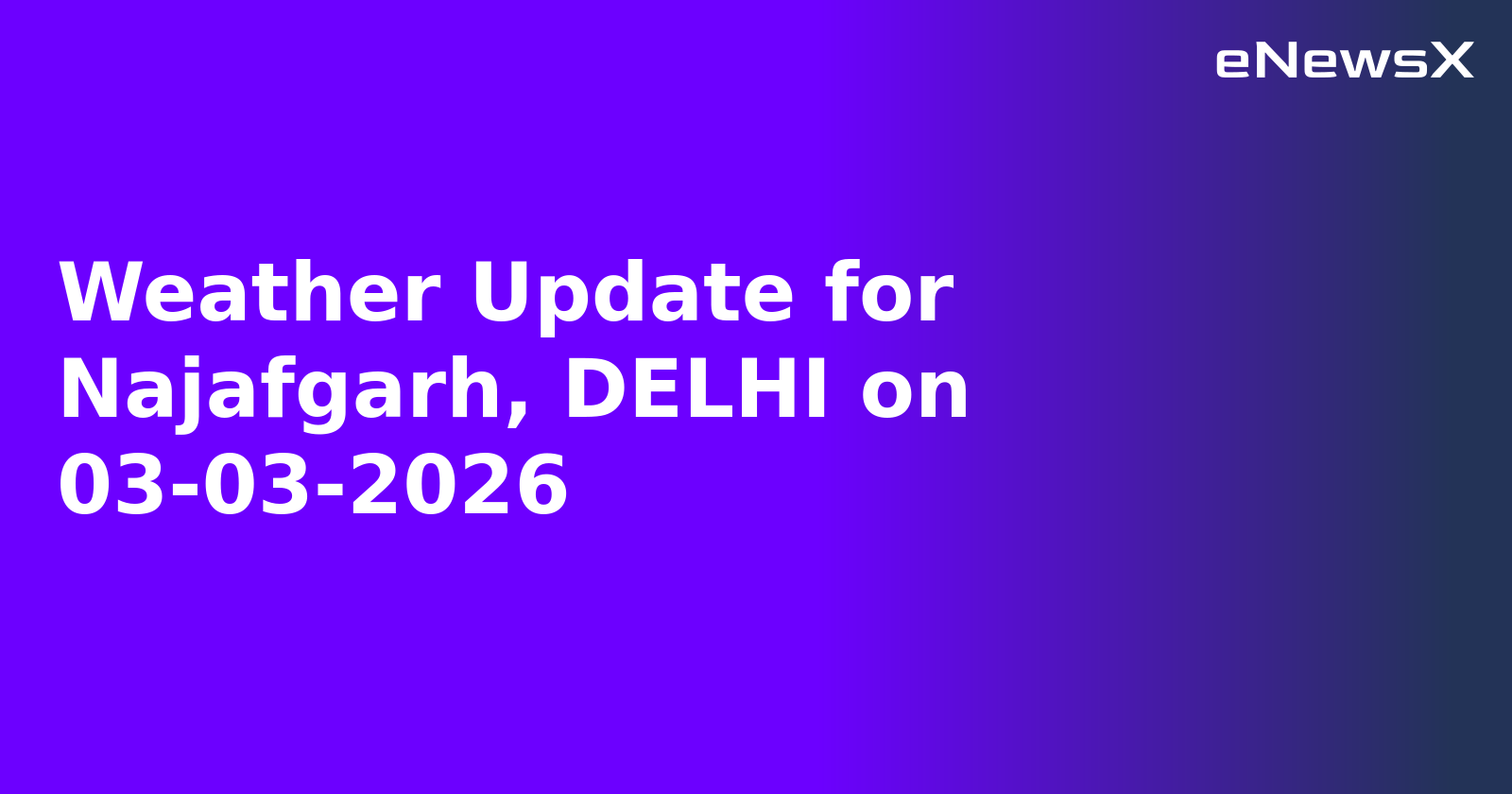 Weather Update for Najafgarh, DELHI on 03-03-2026