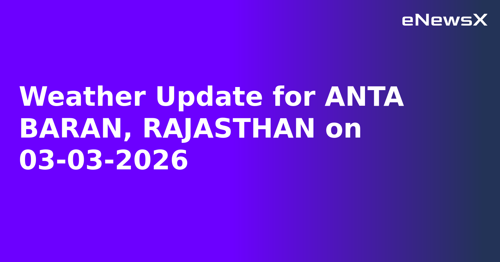 Weather Update for ANTA BARAN, RAJASTHAN on 03-03-2026.webp