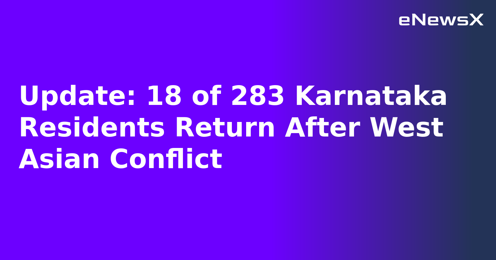 Update: 18 of 283 Karnataka Residents Return After West Asian Conflict.webp Update: 18 of 283 Karnataka Residents Return After West Asian Conflict.webp