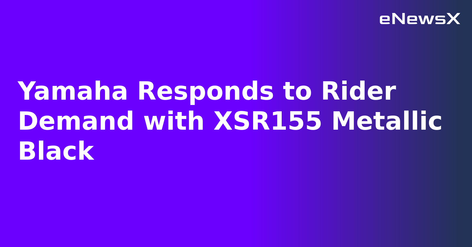 Yamaha Responds to Rider Demand with XSR155 Metallic Black.webp