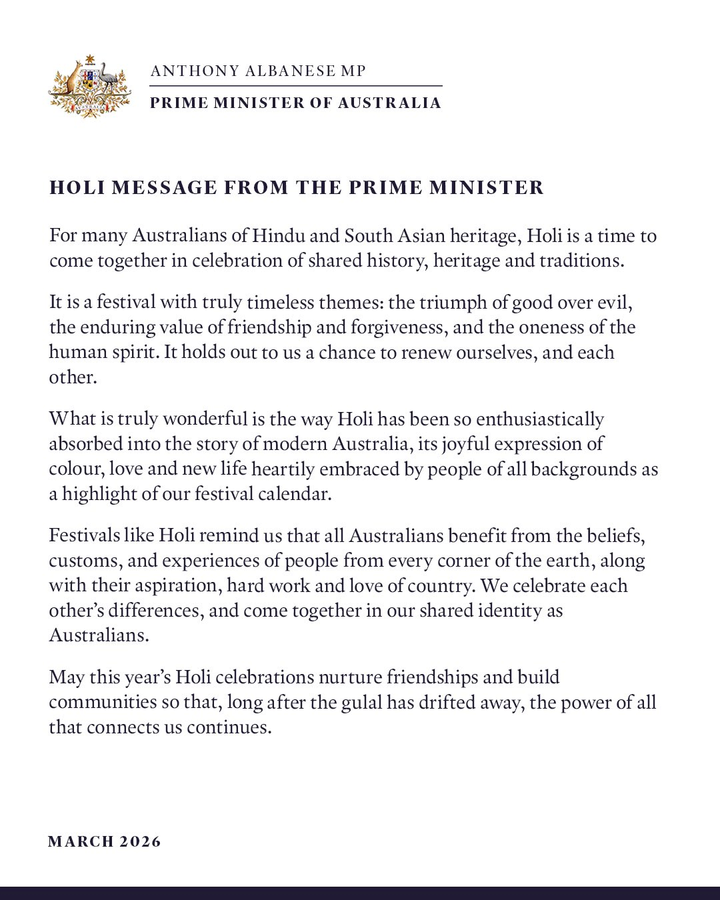 Australian PM Celebrates Holi, Embraces Multicultural Australia.webp