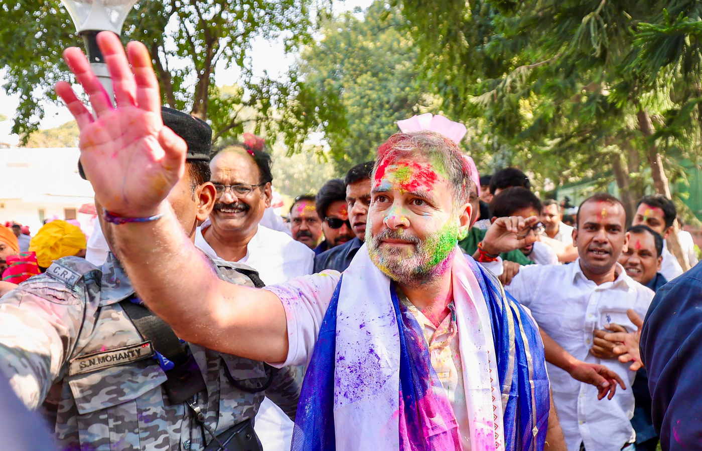 Holi Celebrations at AICC HQ: Gandhi Promotes Harmony.webp
