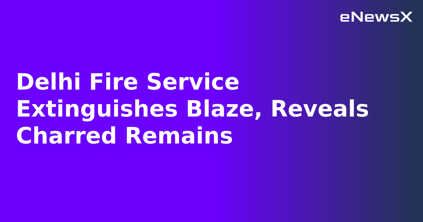 Delhi Fire Service Extinguishes Blaze, Reveals Charred Remains