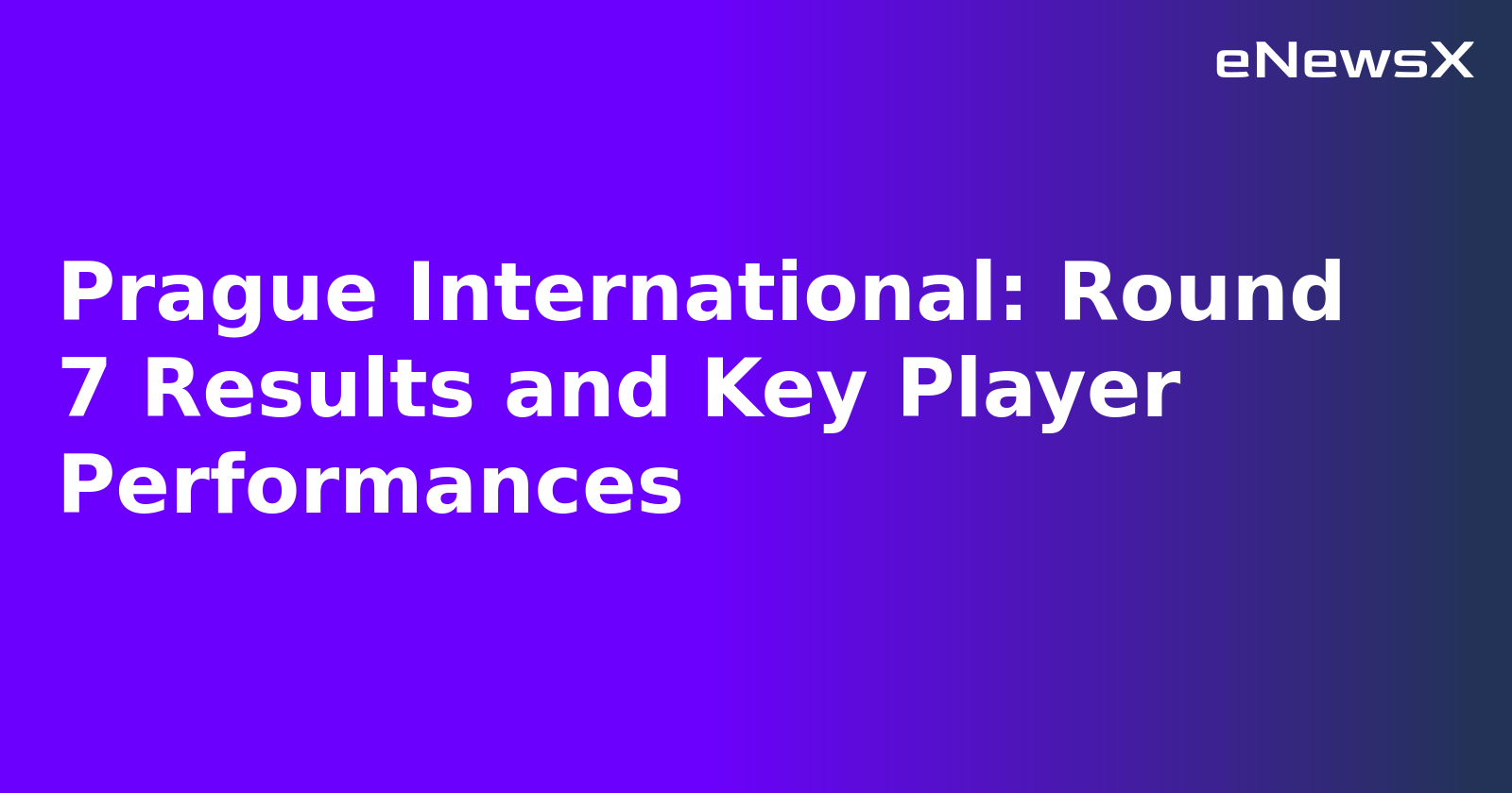 Prague International: Round 7 Results and Key Player Performances