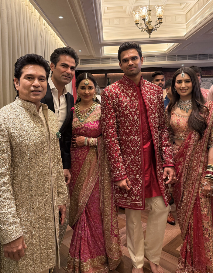 Tendulkar Family Celebrates as Arjun Tendulkar Marries Saaniya Chandhok.webp