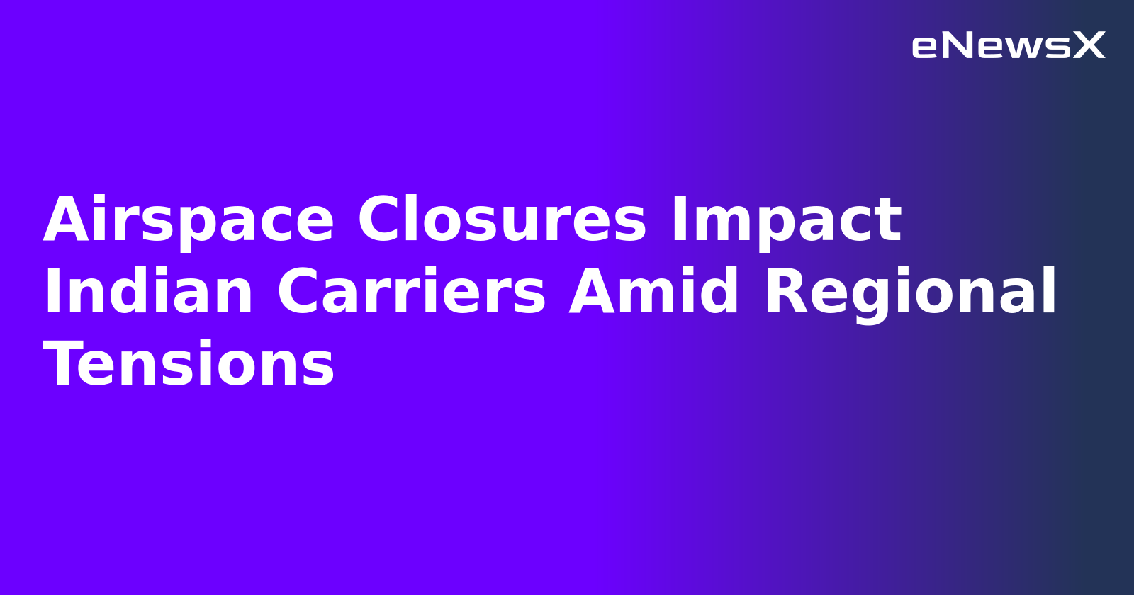 Airspace Closures Impact Indian Carriers Amid Regional Tensions