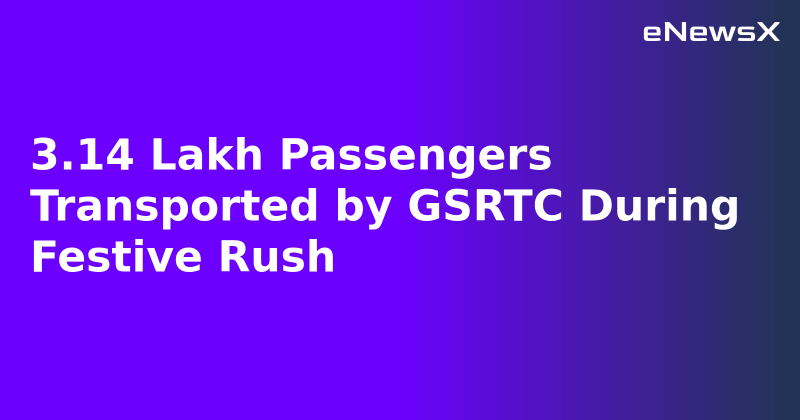 3.14 Lakh Passengers Transported by GSRTC During Festive Rush