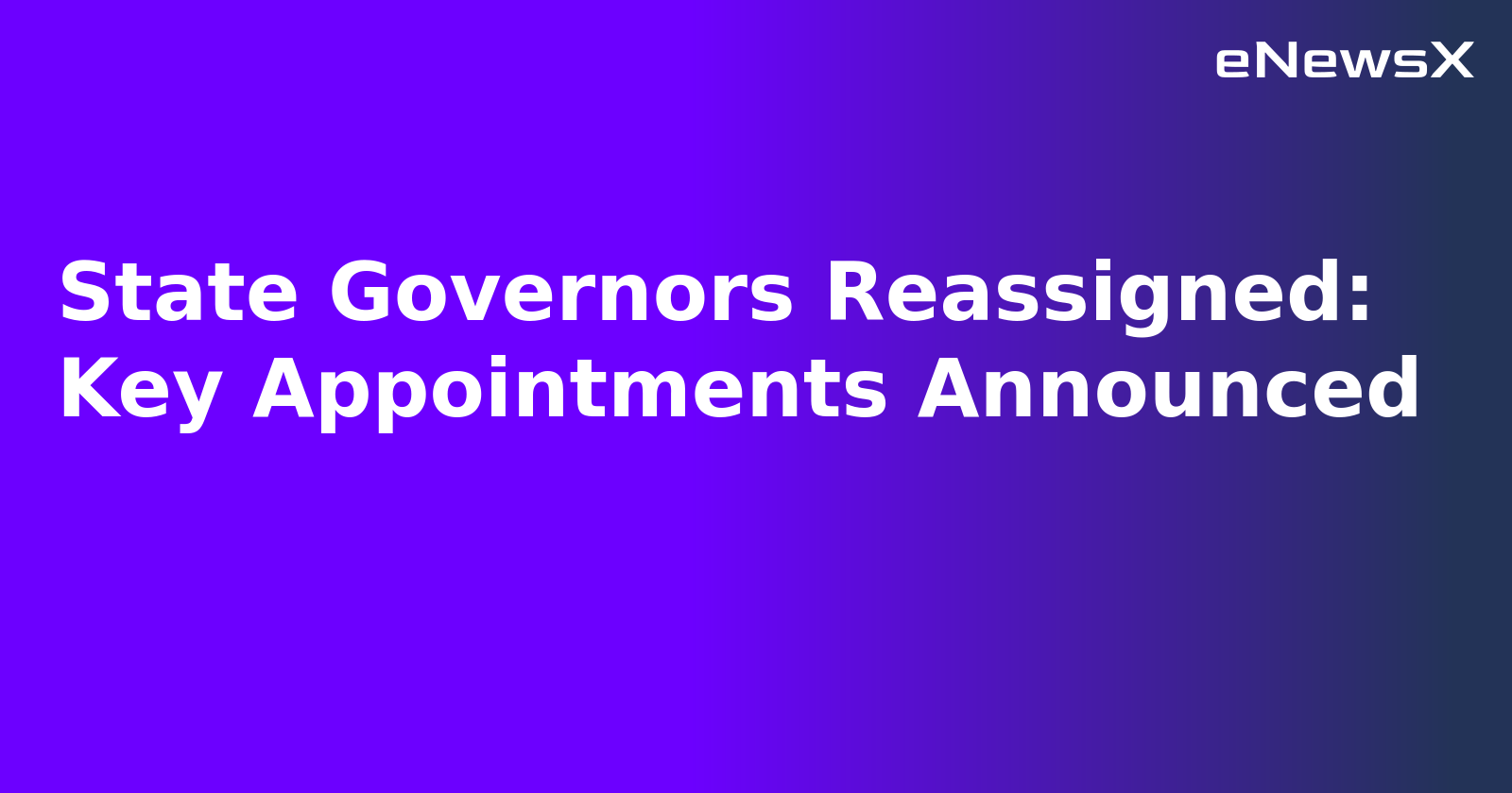 State Governors Reassigned: Key Appointments Announced.webp