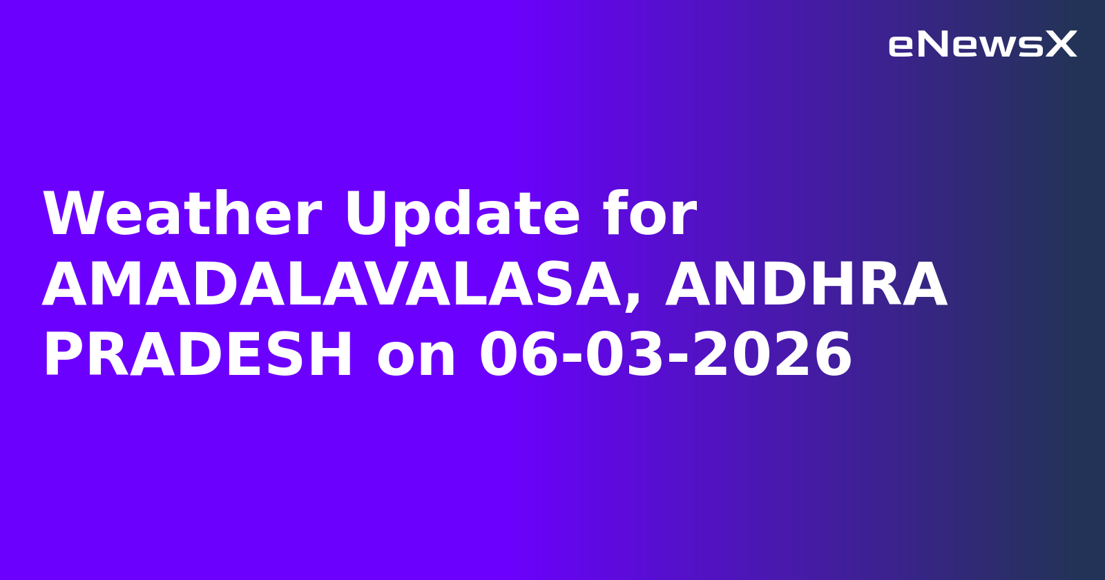 Weather Update for AMADALAVALASA, ANDHRA PRADESH on 06-03-2026