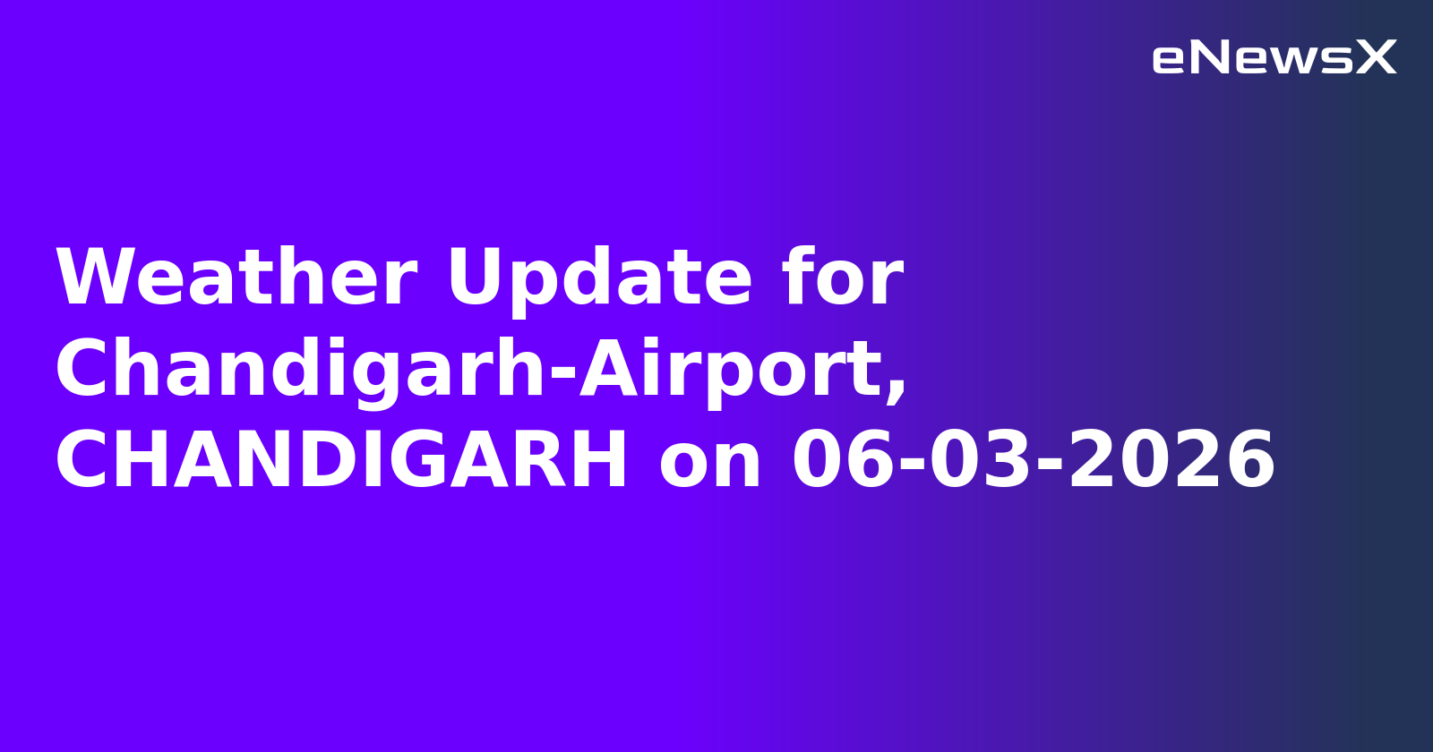 Weather Update for Chandigarh-Airport, CHANDIGARH on 06-03-2026