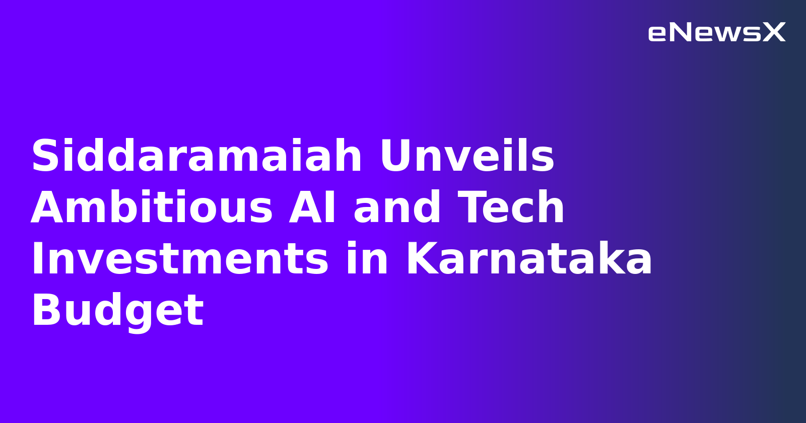 Siddaramaiah Unveils Ambitious AI and Tech Investments in Karnataka Budget.webp