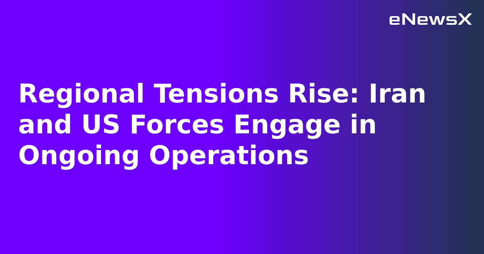 Regional Tensions Rise: Iran and US Forces Engage in Ongoing Operations.webp