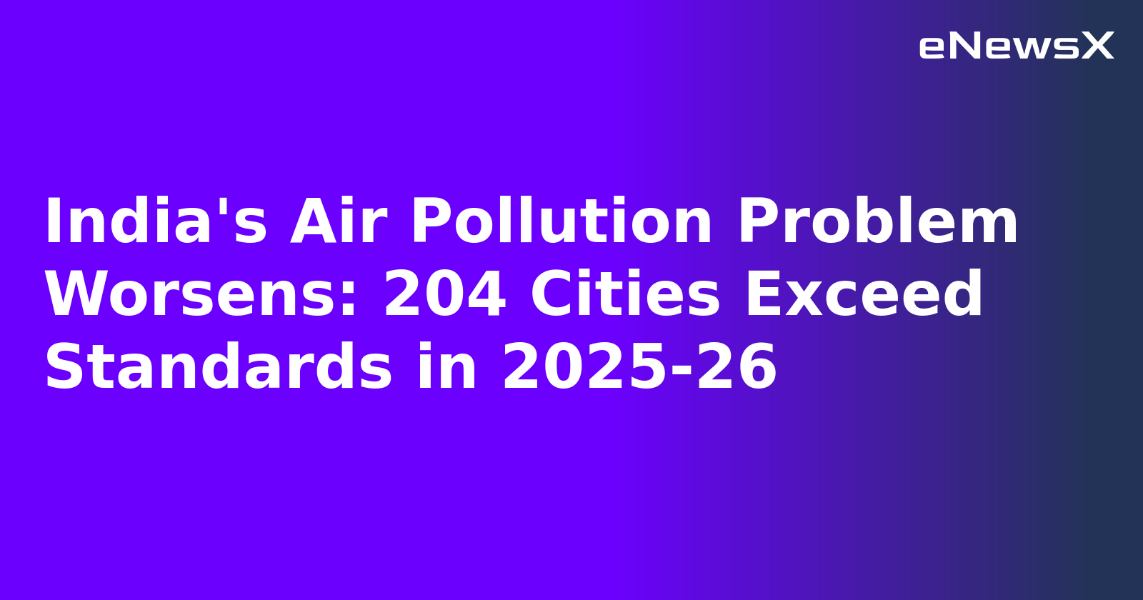 India's Air Pollution Problem Worsens: 204 Cities Exceed Standards in 2025-26.webp