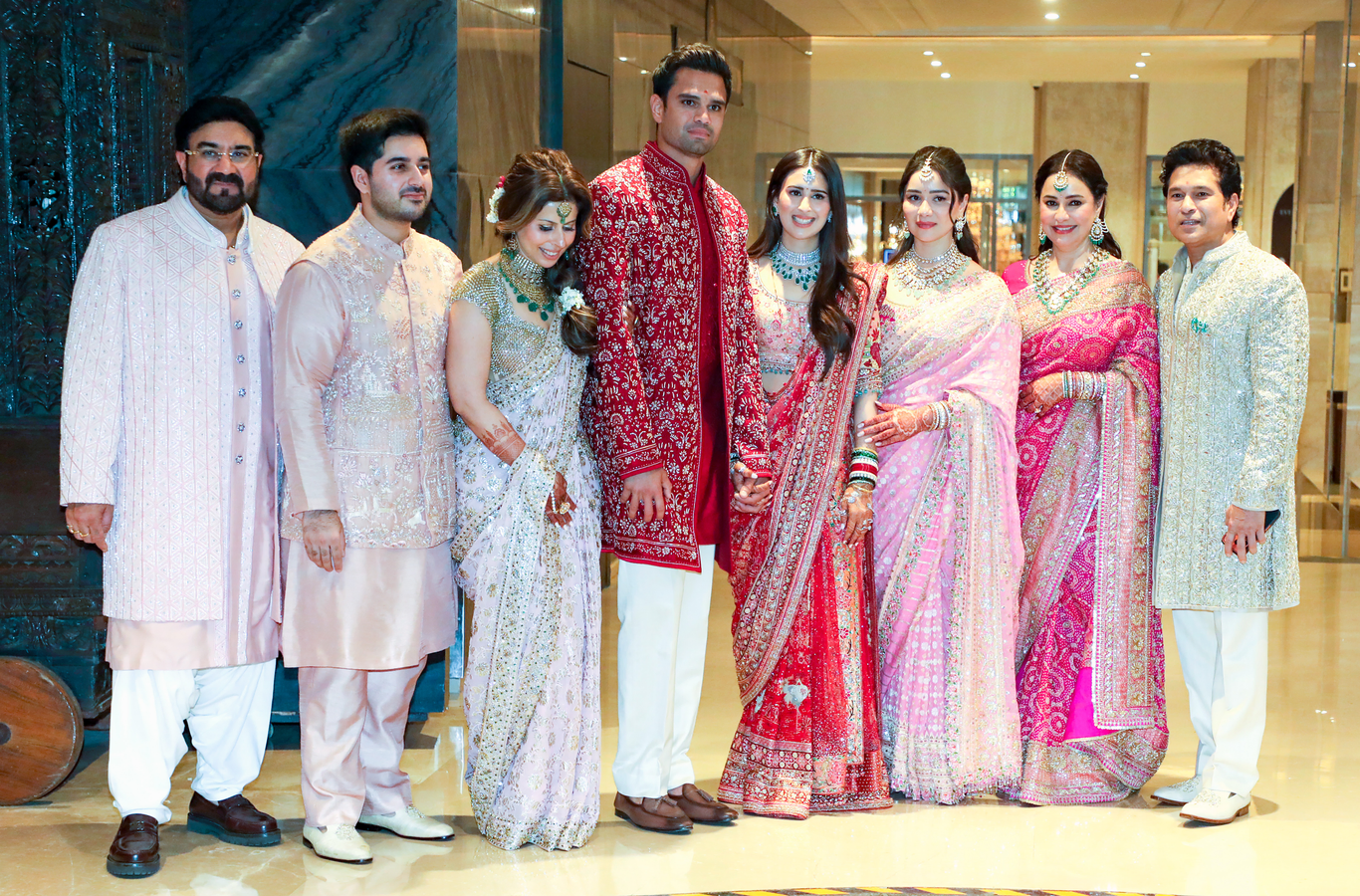 Cricket Legend Sachin Tendulkar Celebrates Arjun and Saaniya's Marriage.webp