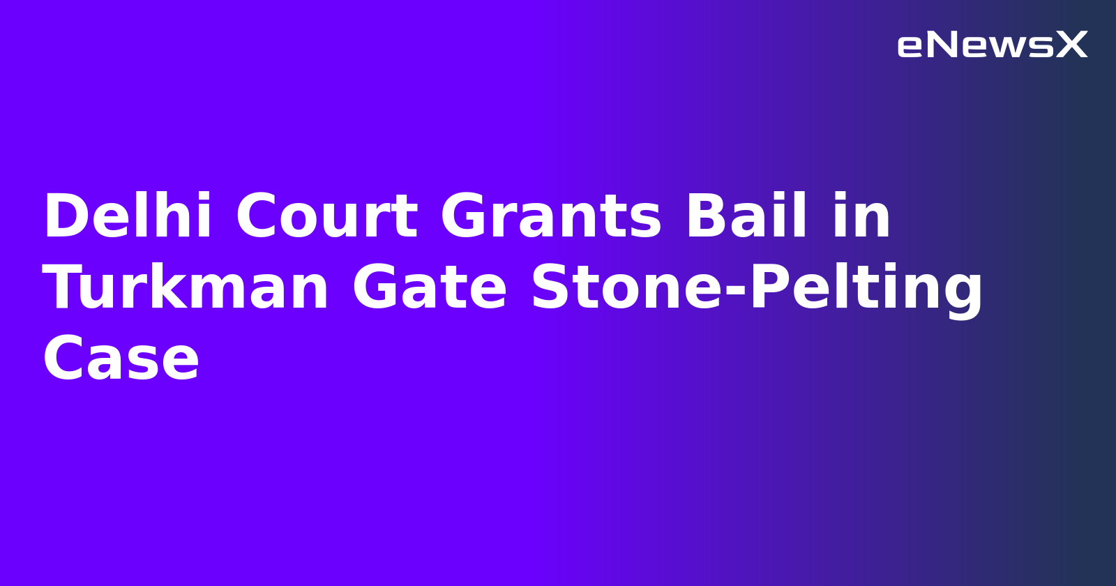 Delhi Court Grants Bail in Turkman Gate Stone-Pelting Case