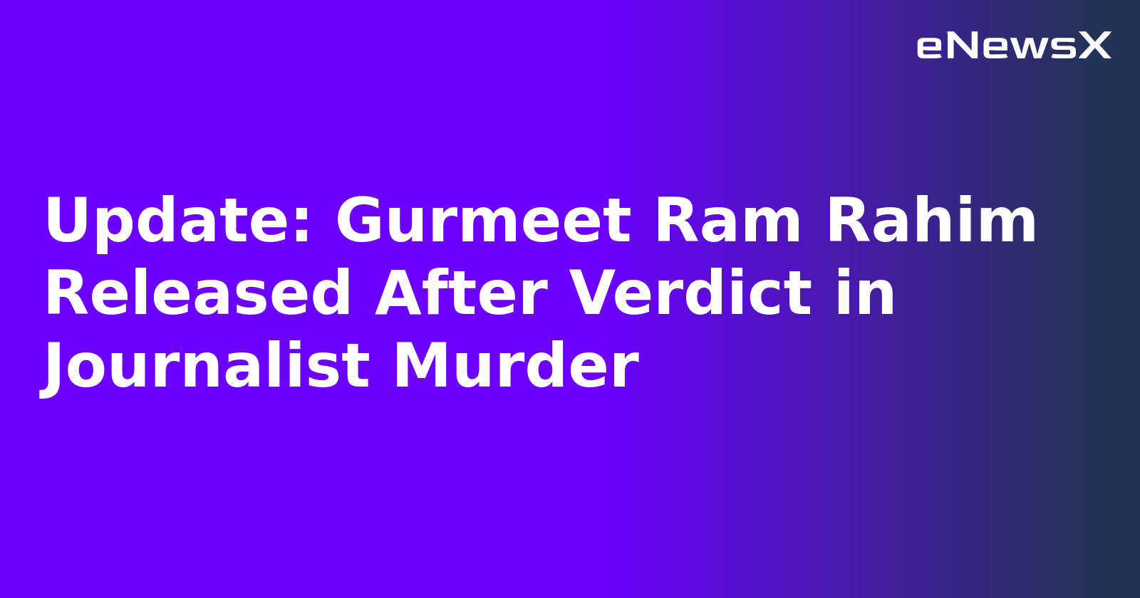 Update: Gurmeet Ram Rahim Released After Verdict in Journalist Murder.webp