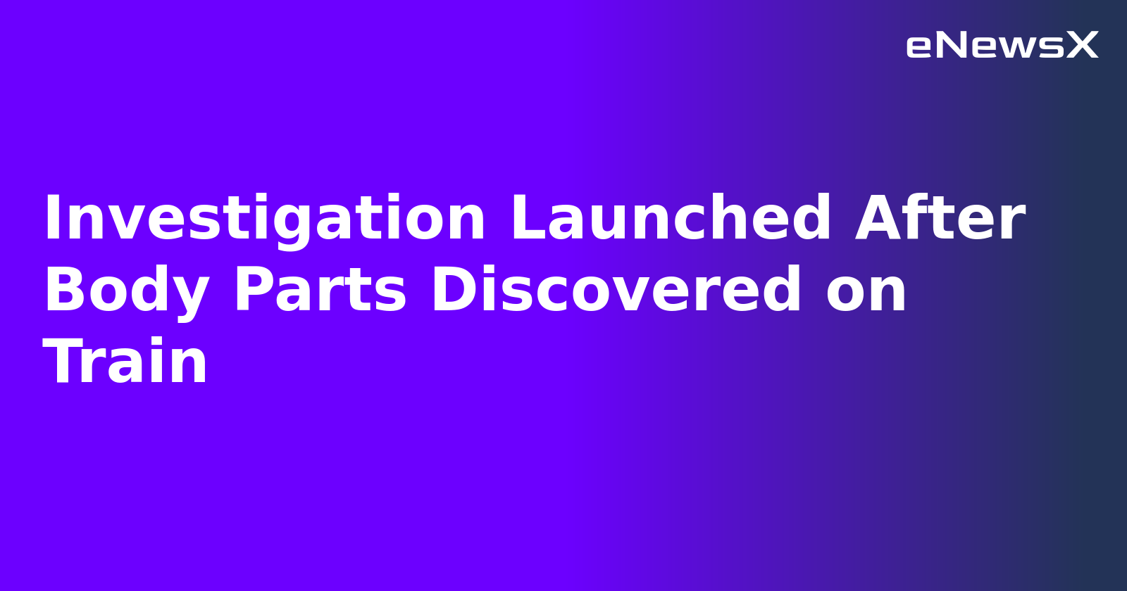 Investigation Launched After Body Parts Discovered on Train.webp