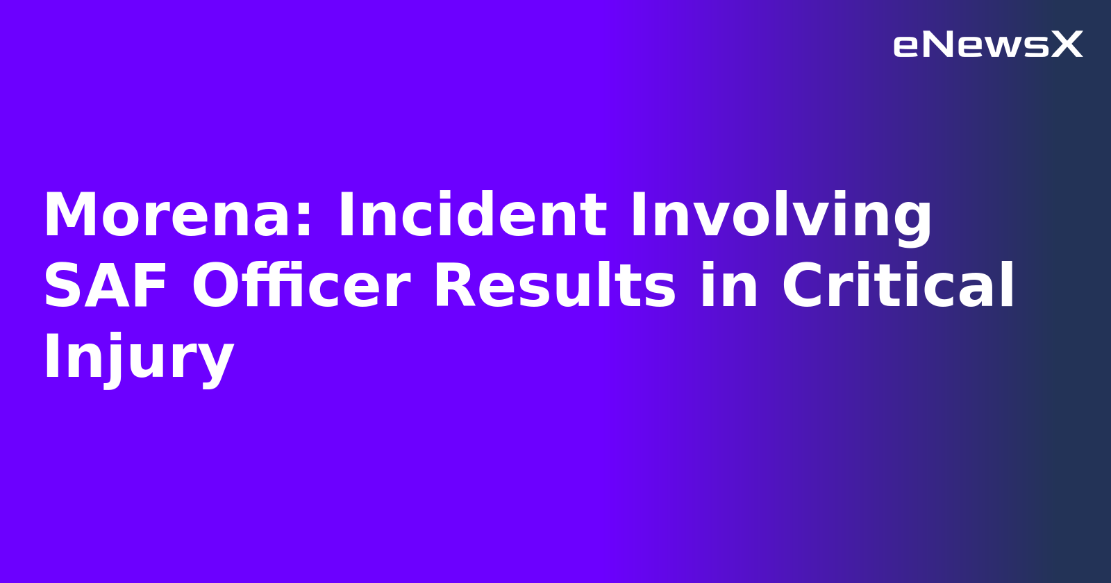 Morena: Incident Involving SAF Officer Results in Critical Injury.webp