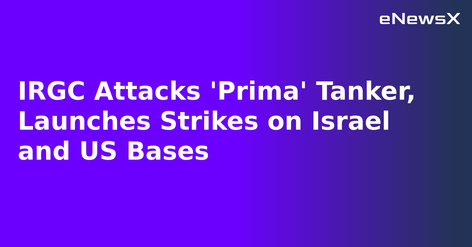 IRGC Attacks 'Prima' Tanker, Launches Strikes on Israel and US Bases.webp