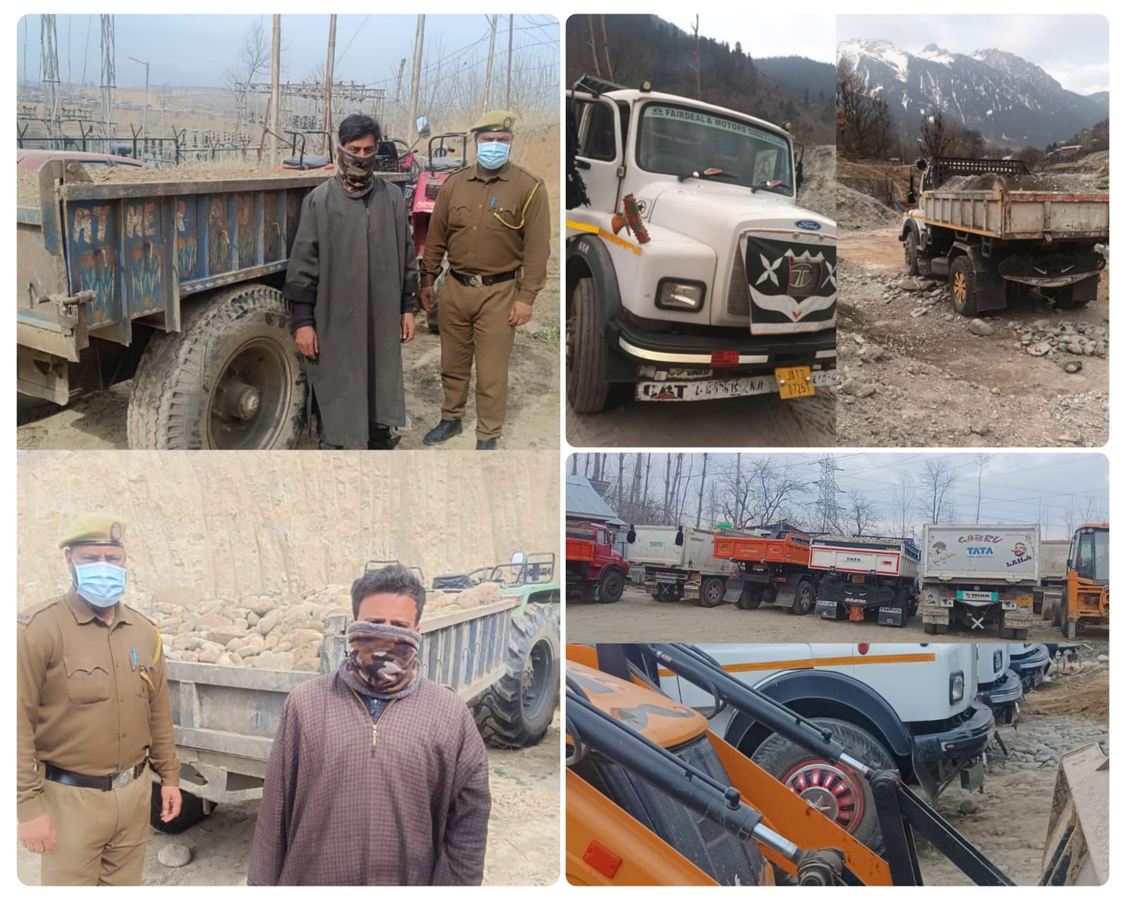 Illegal Mineral Extraction: J&K Police Confiscates Vehicles and Equipment.webp