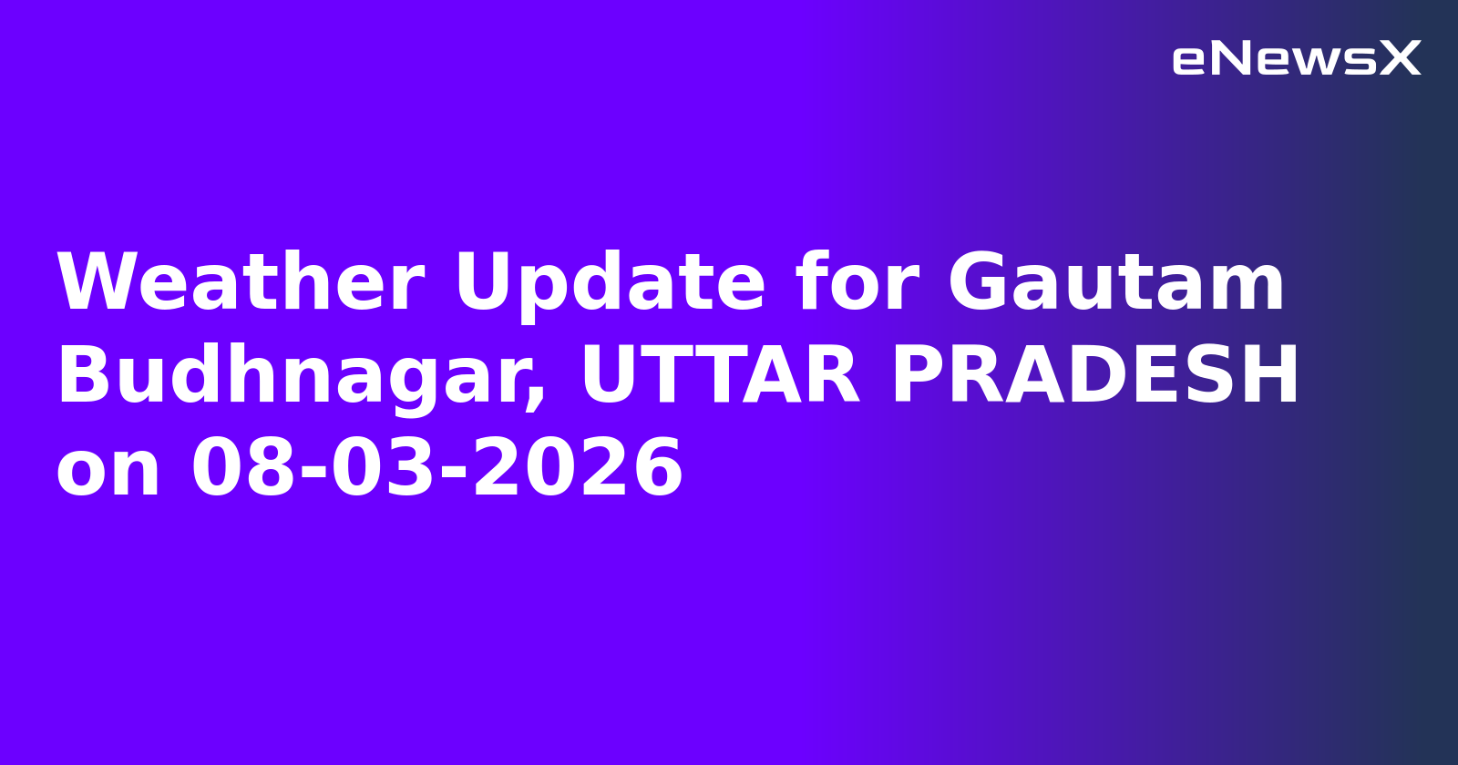 Weather Update for Gautam Budhnagar, UTTAR PRADESH on 08-03-2026