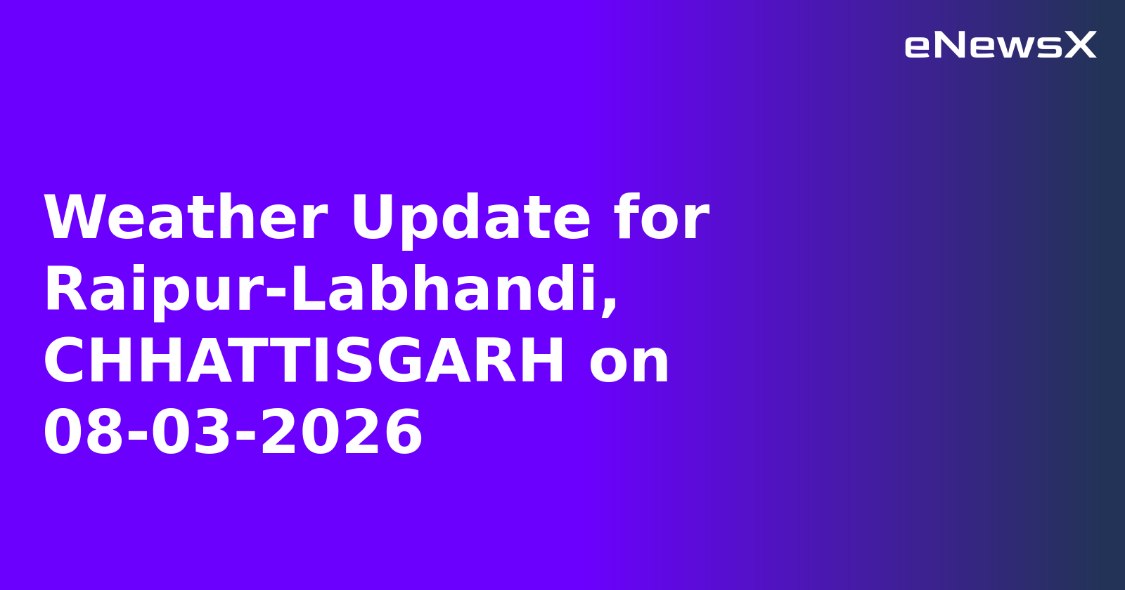 Weather Update for Raipur-Labhandi, CHHATTISGARH on 08-03-2026