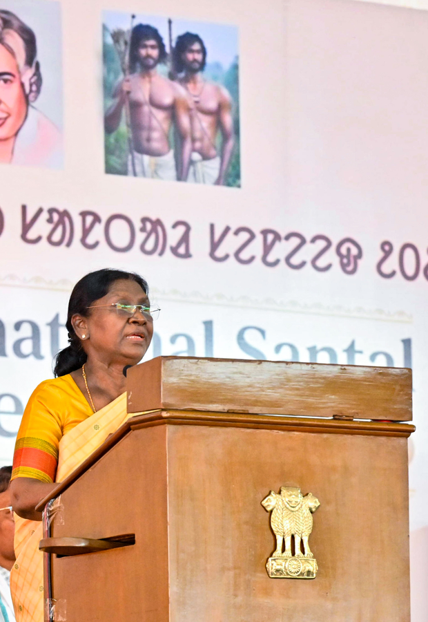 Political Leaders React to President Murmu's Comments on Santal Conference.webp