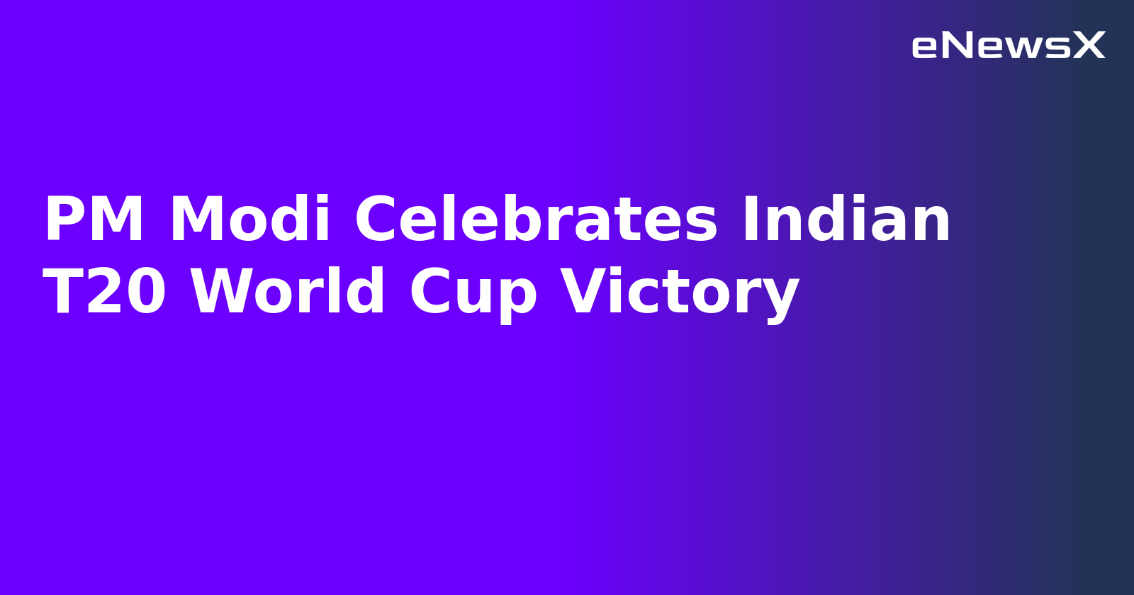 PM Modi Celebrates Indian T20 World Cup Victory