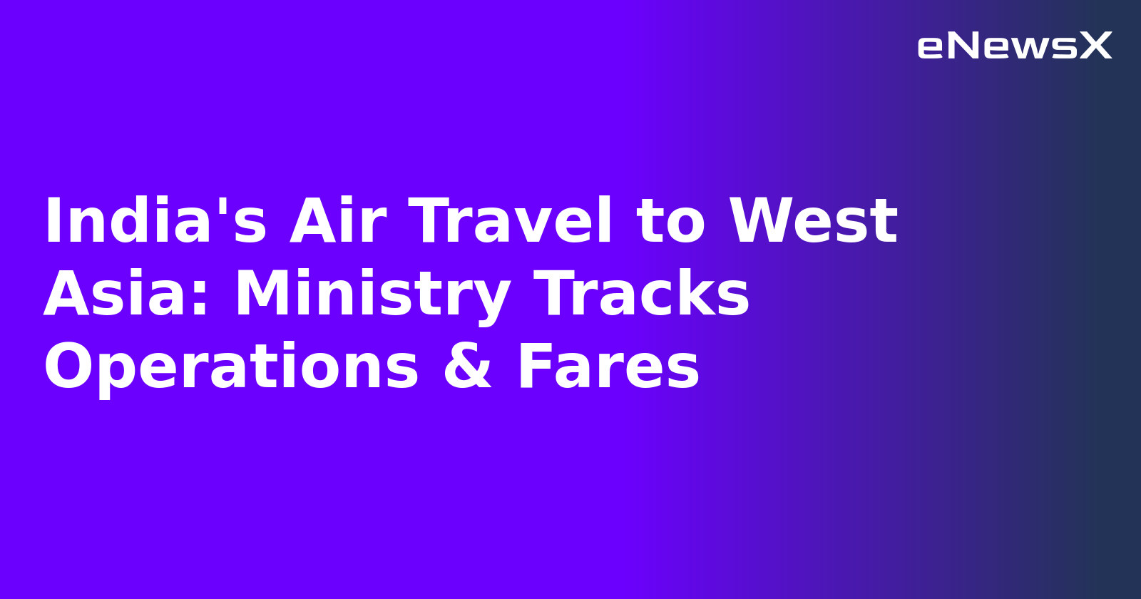 India's Air Travel to West Asia: Ministry Tracks Operations & Fares.webp