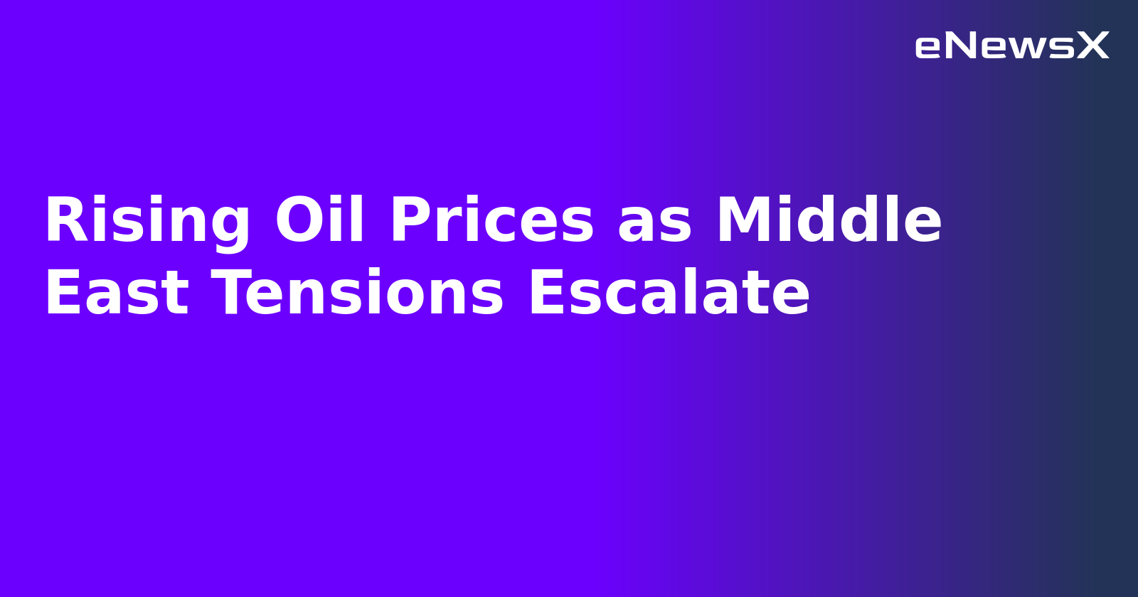 Rising Oil Prices as Middle East Tensions Escalate