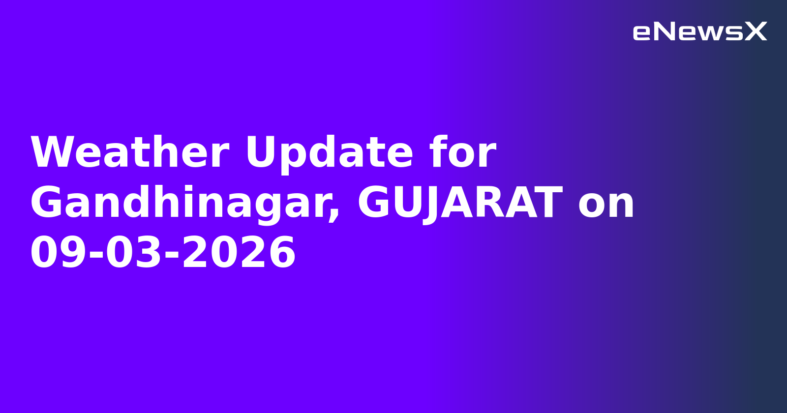 Weather Update for Gandhinagar, GUJARAT on 09-03-2026