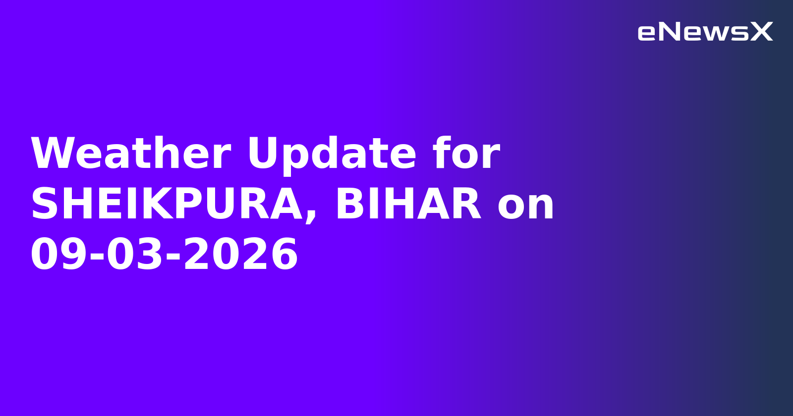 Weather Update for SHEIKPURA, BIHAR on 09-03-2026