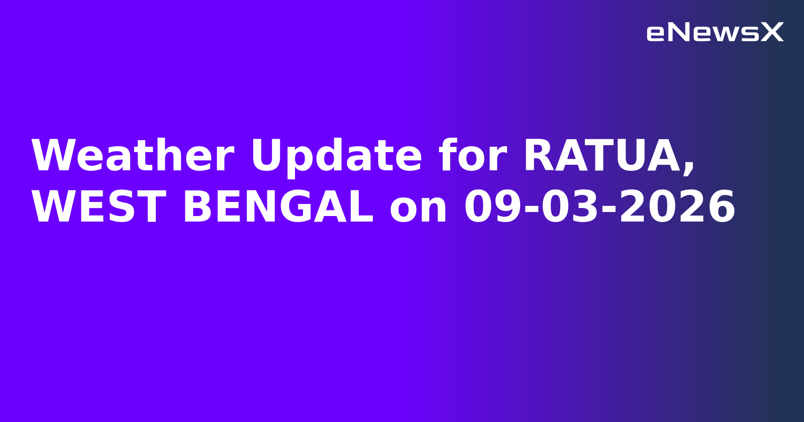 Weather Update for RATUA, WEST BENGAL on 09-03-2026