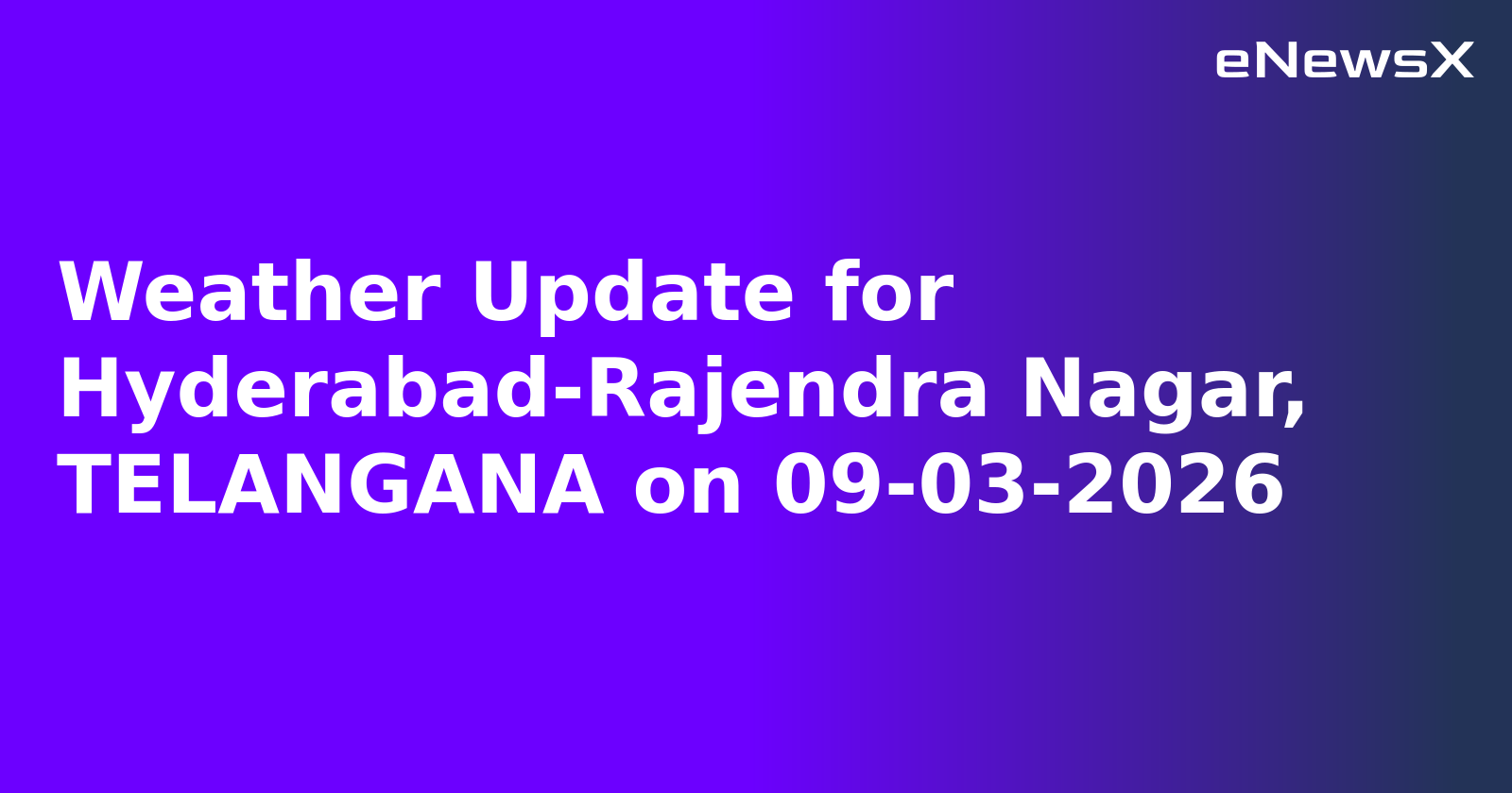 Weather Update for Hyderabad-Rajendra Nagar, TELANGANA on 09-03-2026