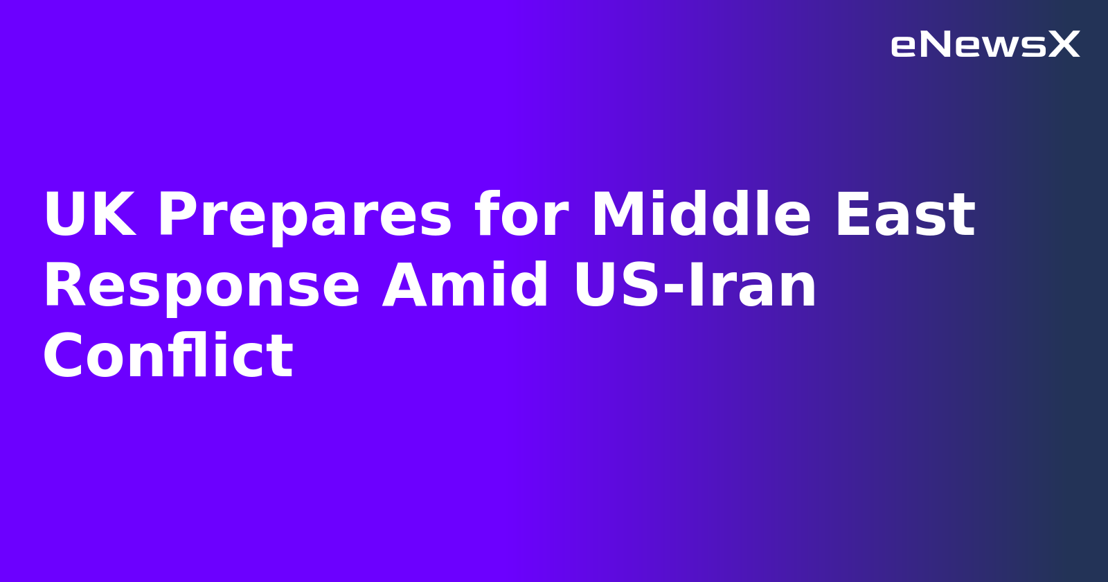 UK Prepares for Middle East Response Amid US-Iran Conflict