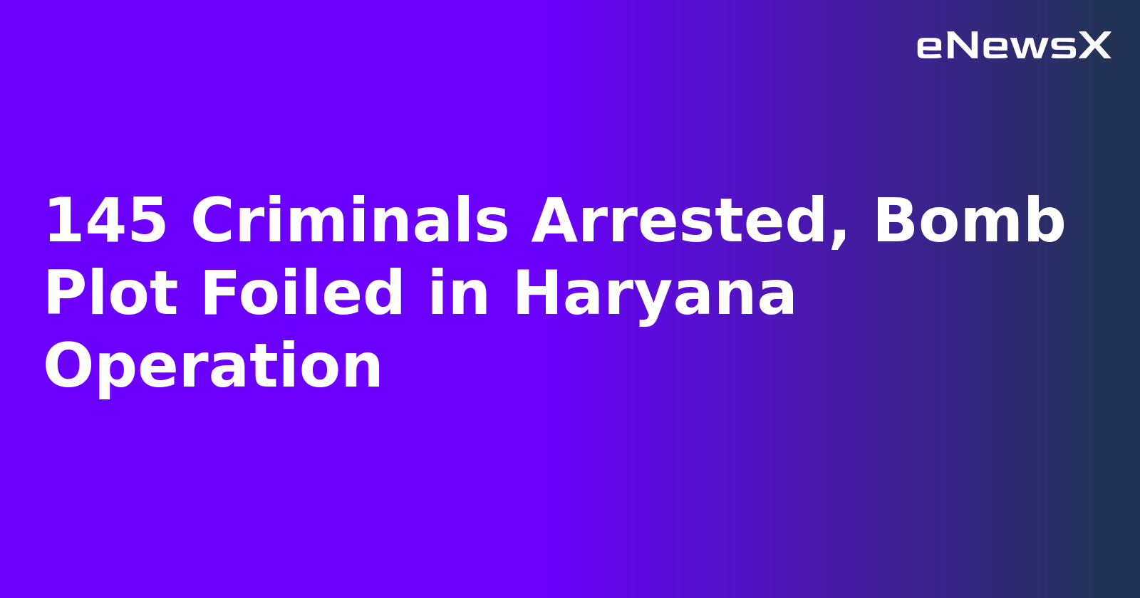145 Criminals Arrested, Bomb Plot Foiled in Haryana Operation.webp