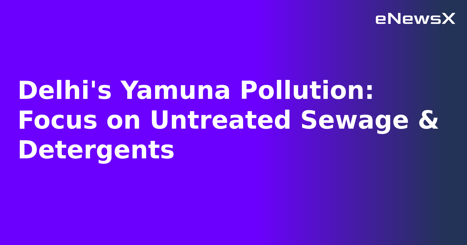 Delhi's Yamuna Pollution: Focus on Untreated Sewage & Detergents