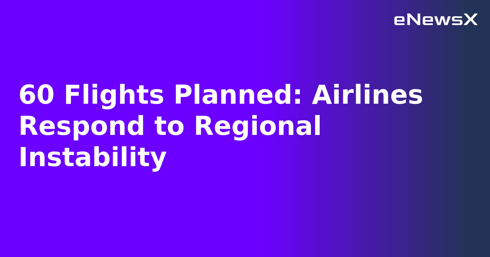 60 Flights Planned: Airlines Respond to Regional Instability
