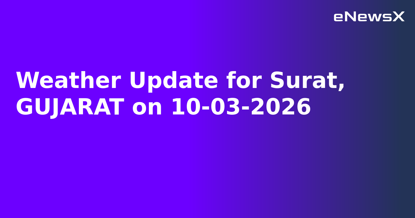 Weather Update for Surat, GUJARAT on 10-03-2026