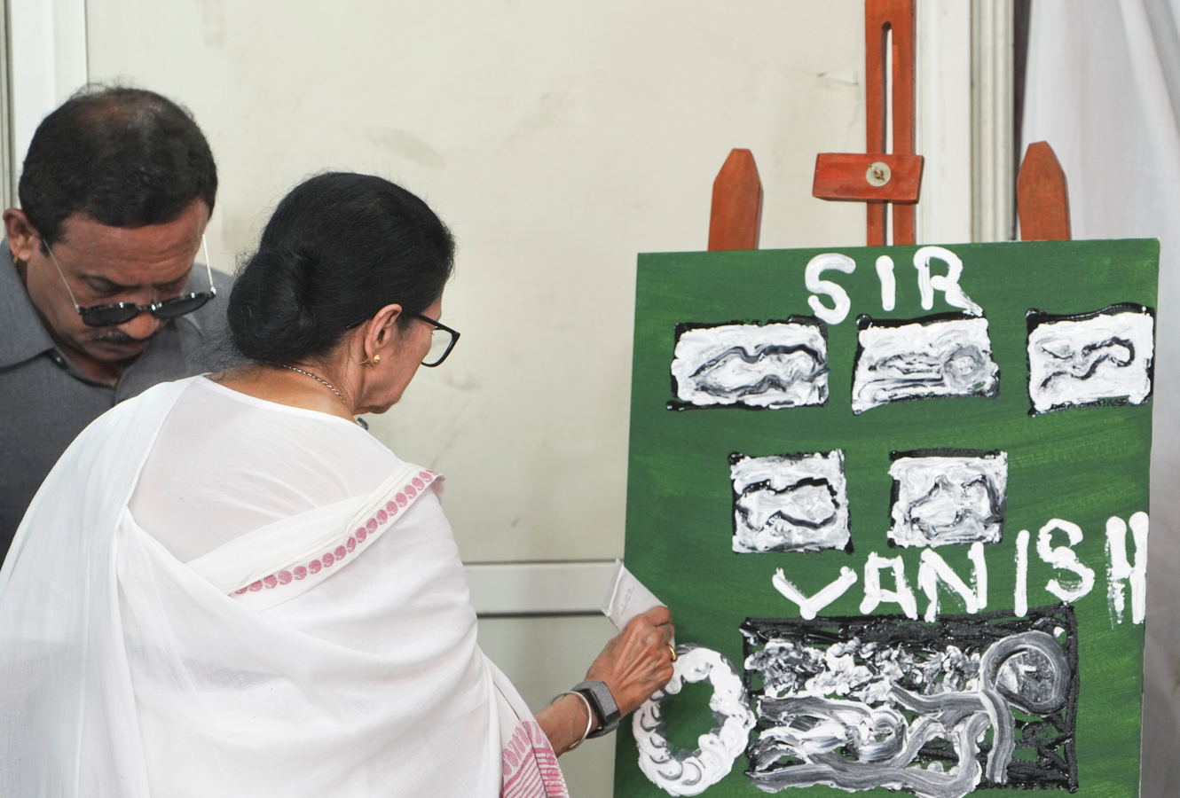 Bengal CM Uses Art to Express Concerns Over Electoral Roll Revision.webp