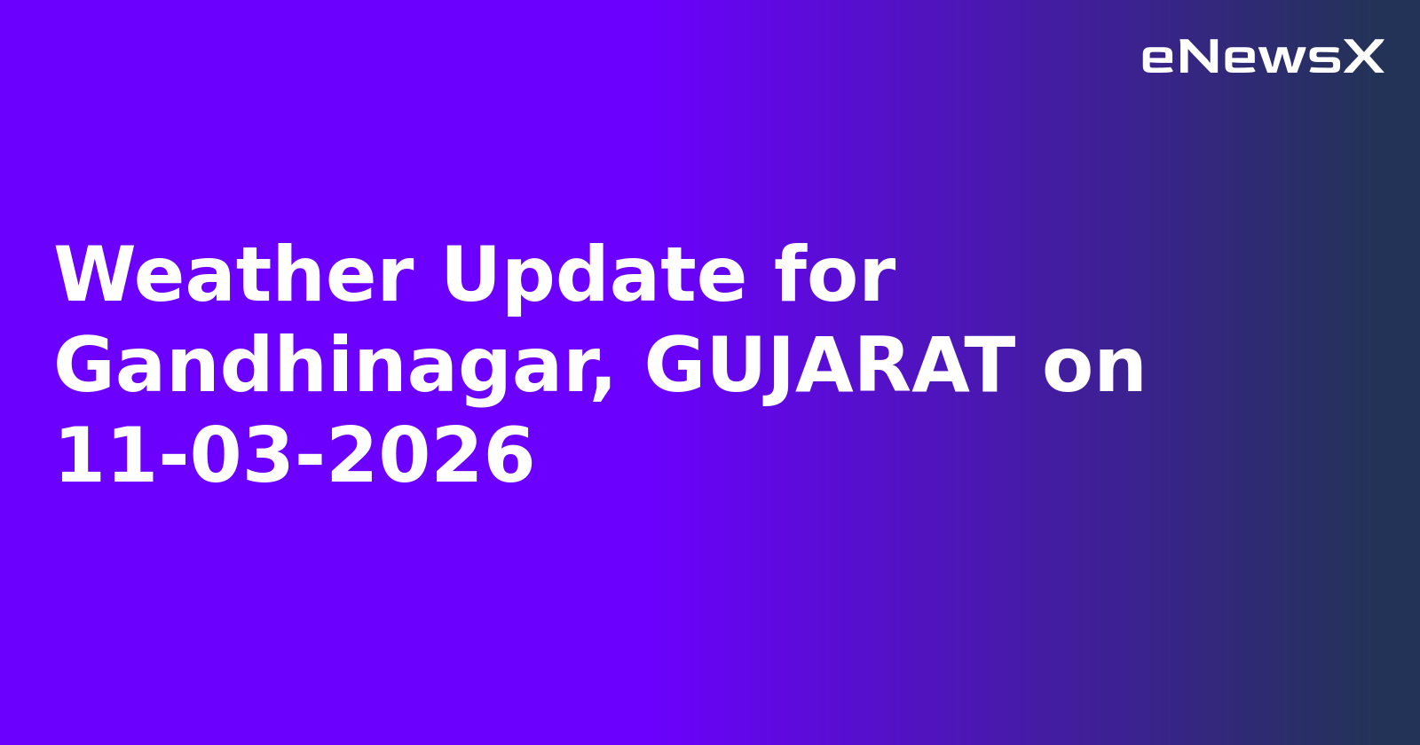 Weather Update for Gandhinagar, GUJARAT on 11-03-2026