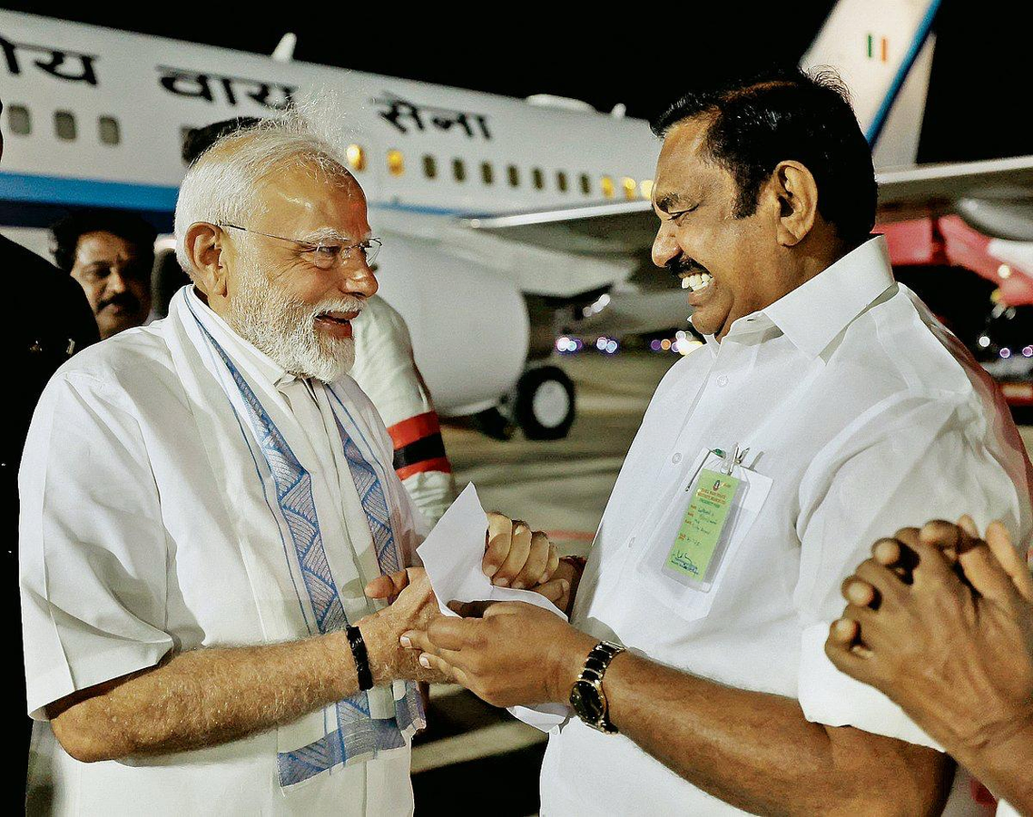 Modi in Traditional Tamil Attire Visits Tiruchirappalli.webp